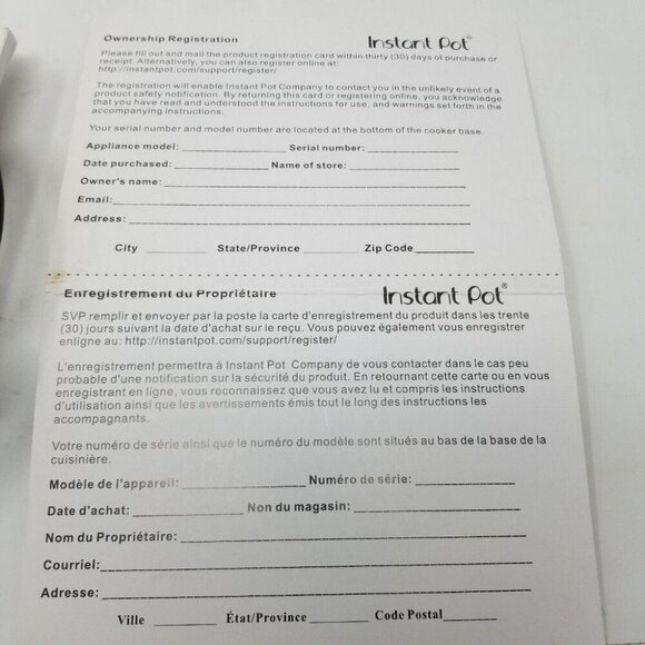 Instant Pot Power Cable Cord Replacement Part Cord + Manual + Condensation Cup - Picture 6 of 6